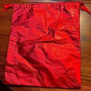 💥 2/$10 Athleta red metallic drawstring storage bag gift bag